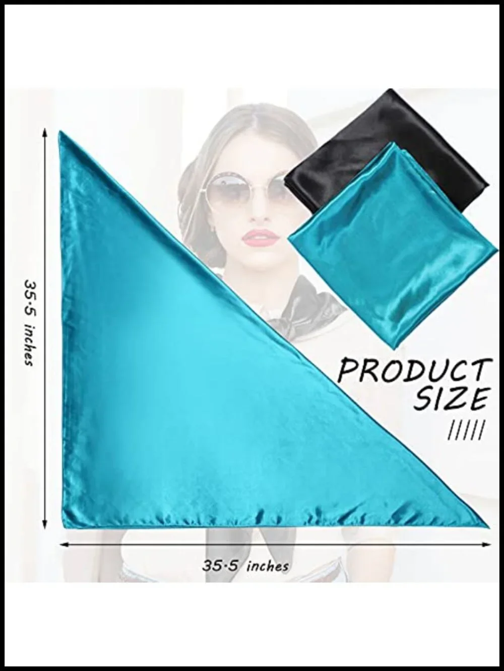 Silky Satin Scarf 2 Pack Large Square Neck Scarf for Women Hair Wrapping